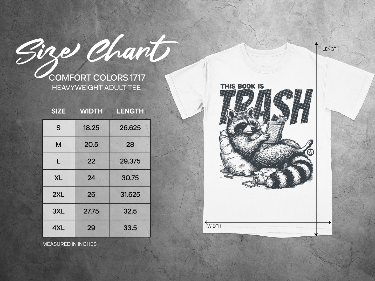 This Book Is Trash Raccoon Print Tee Shirt