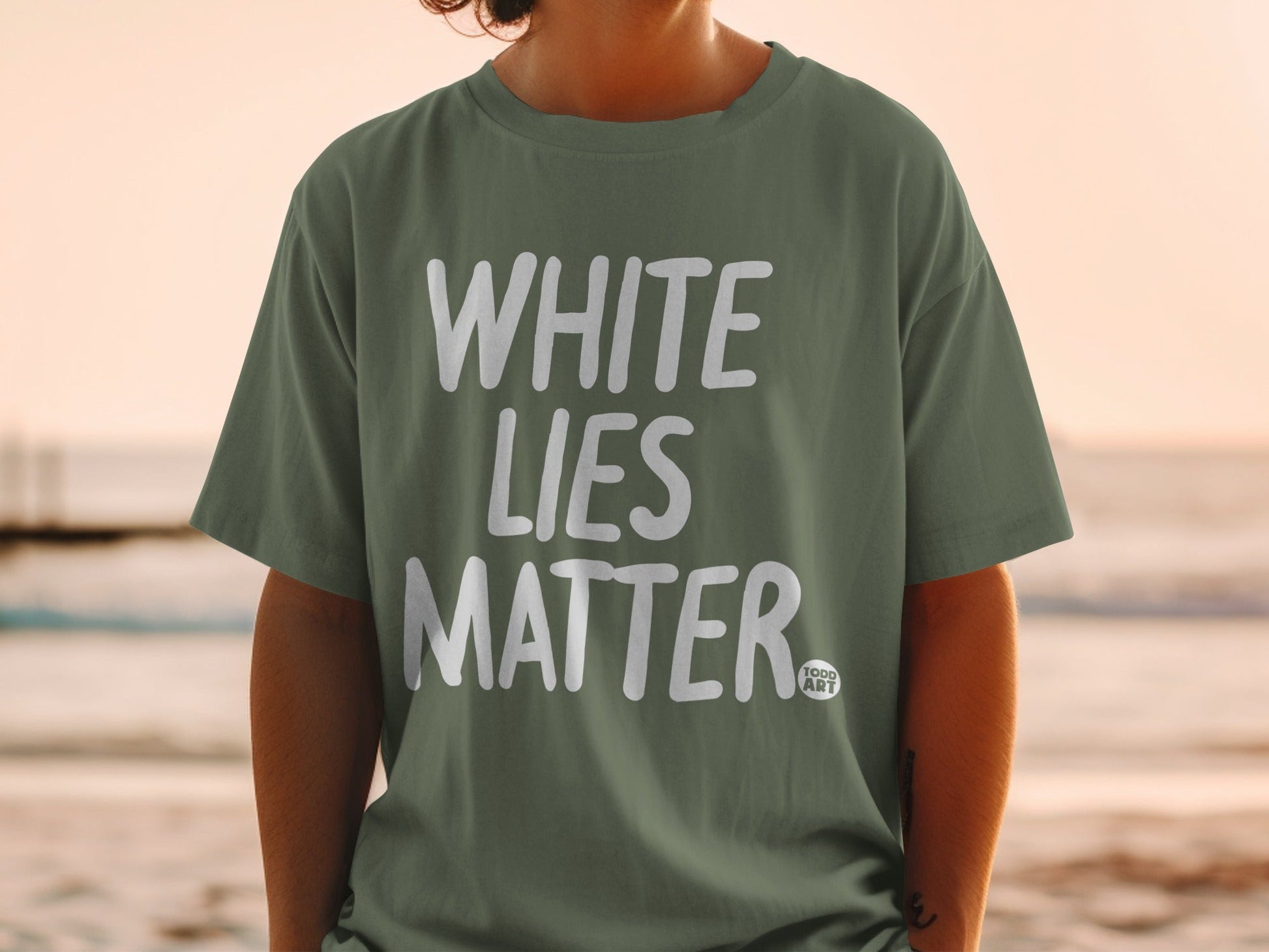 White Lies Matter Graphic Shirt Casual Wear