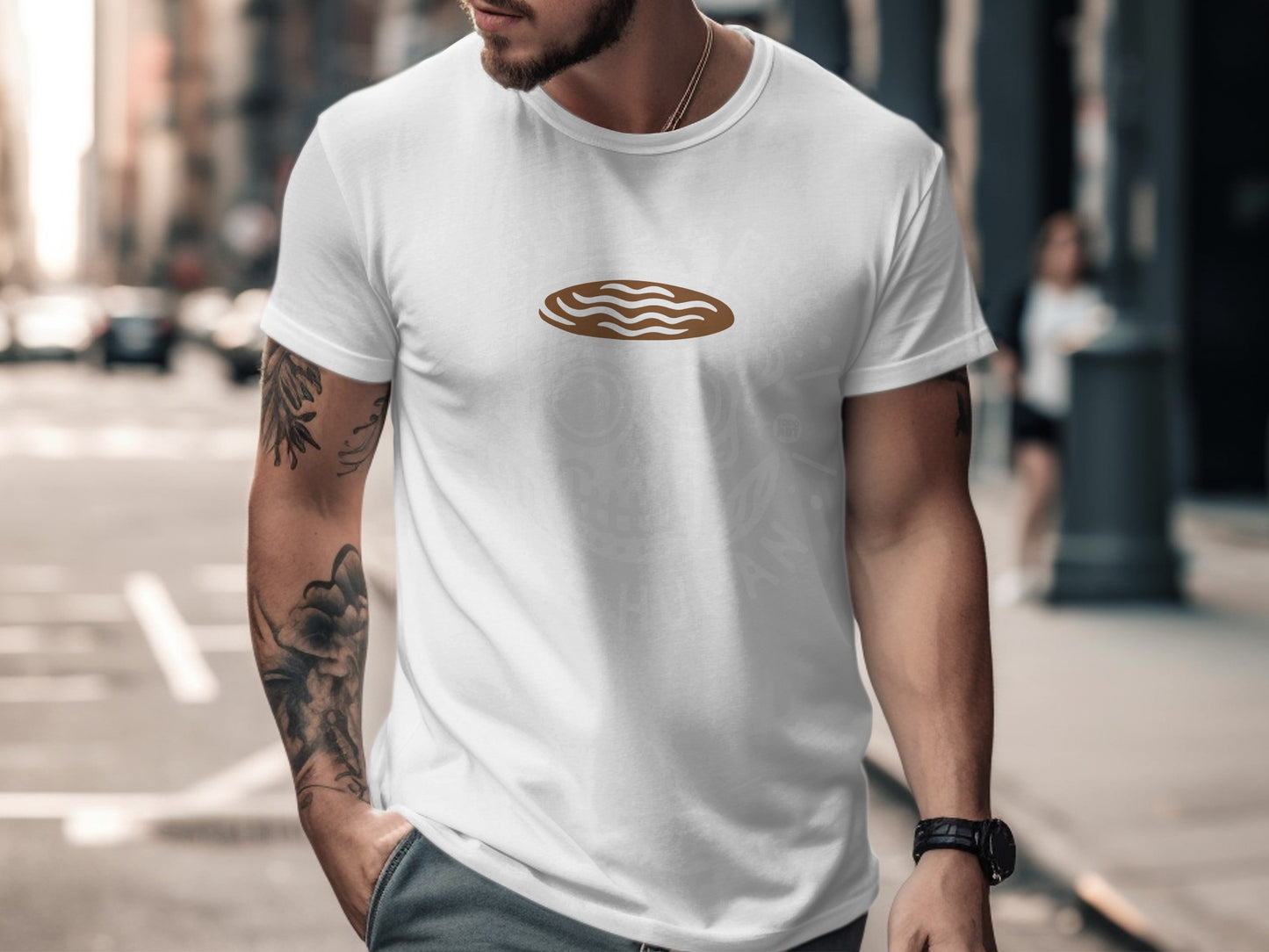 Stylish Urban Graphic Tee with Unique Wave Design Shirt