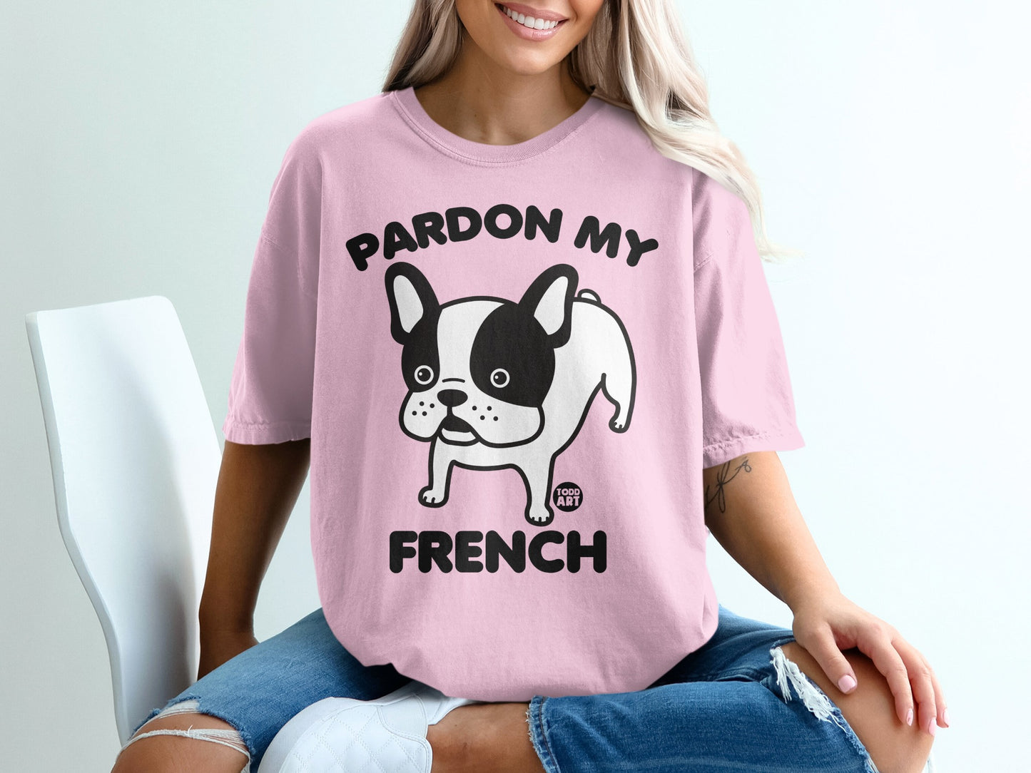 Pardon My French Bulldog Graphic Cute Tee Shirt