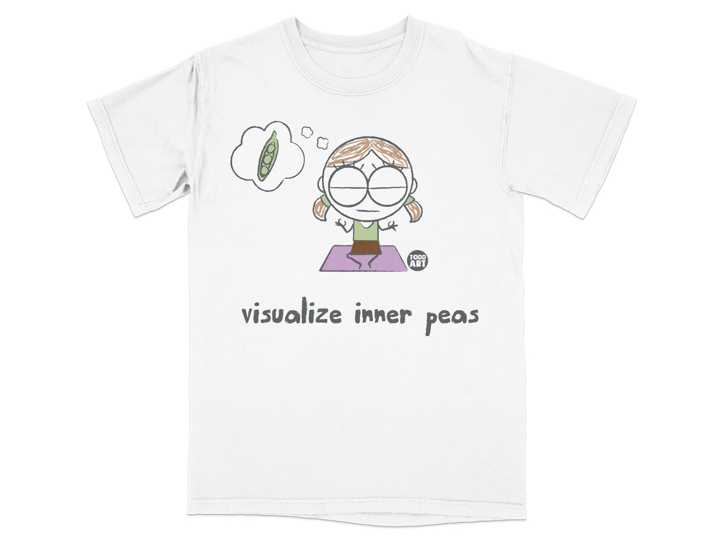 Visualize Inner Peas T-shirt with Fun Yoga Graphic