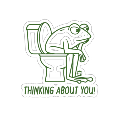 Funny Thinking About You Frog Sticker