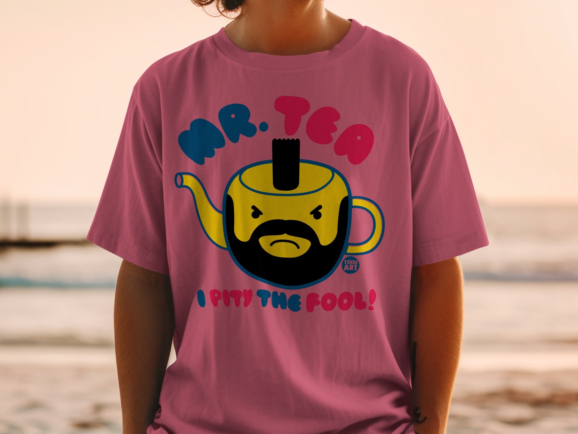 Mr Tea I Pity The Fool Humorous Character Pink product type