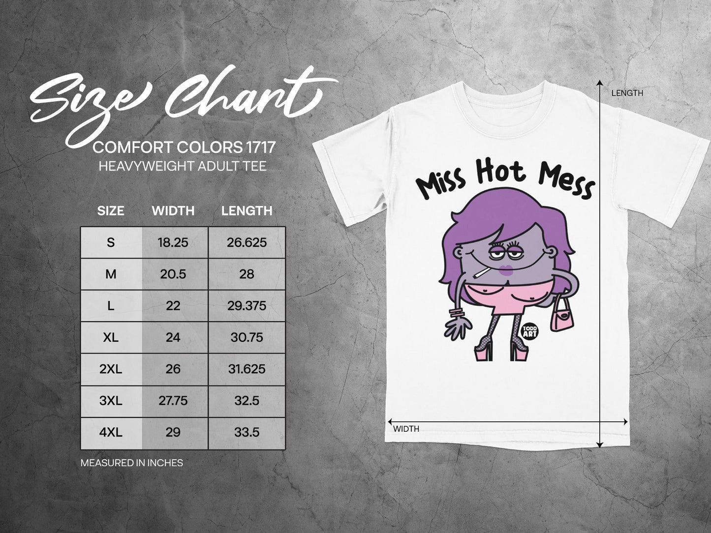 Miss Hot Mess graphic design heavyweight adult tee