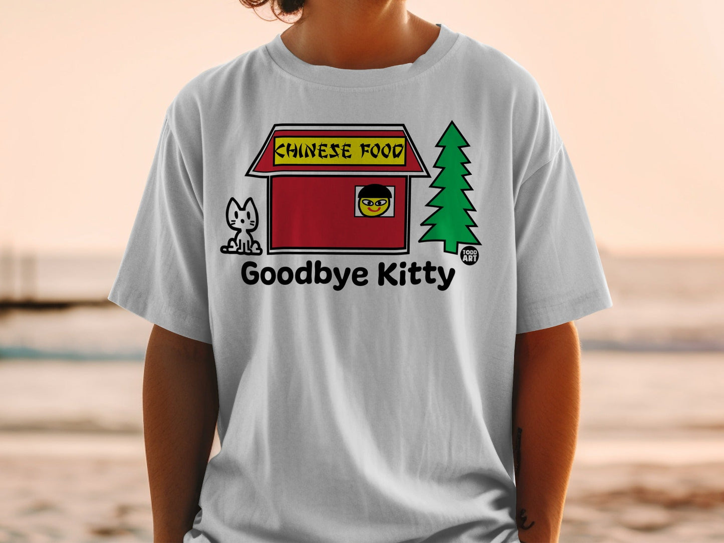 Chinese Food House Goodbye Kitty Funny T-shirt