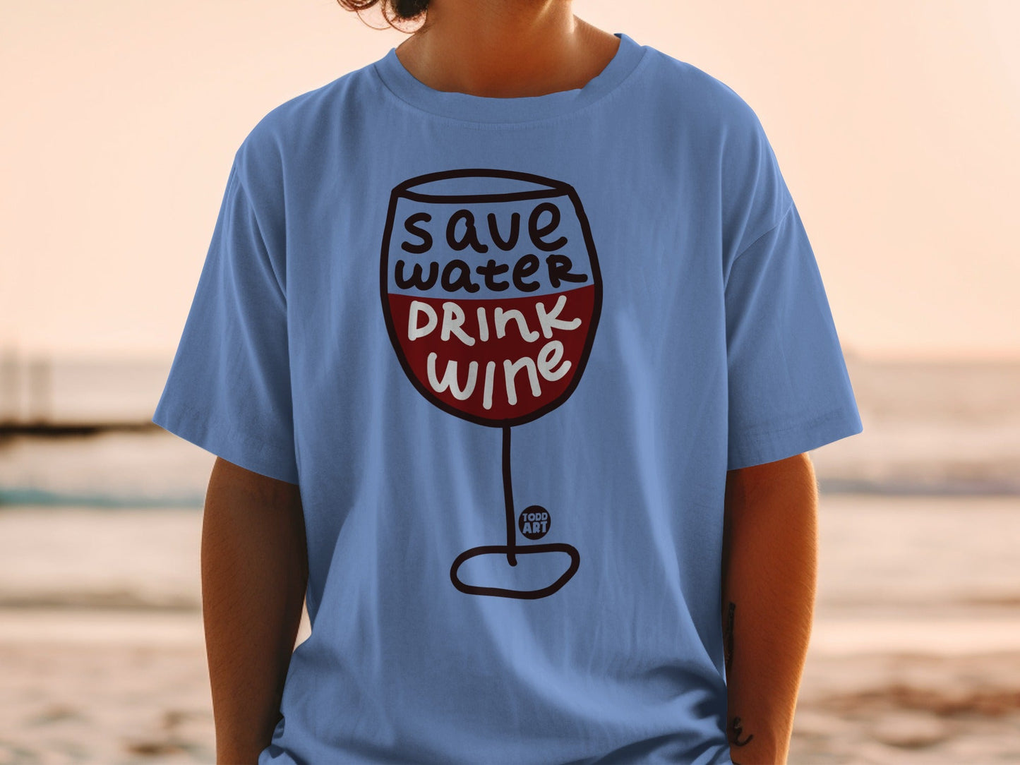 Save Water Drink Wine Graphic T-Shirt for Wine Lovers