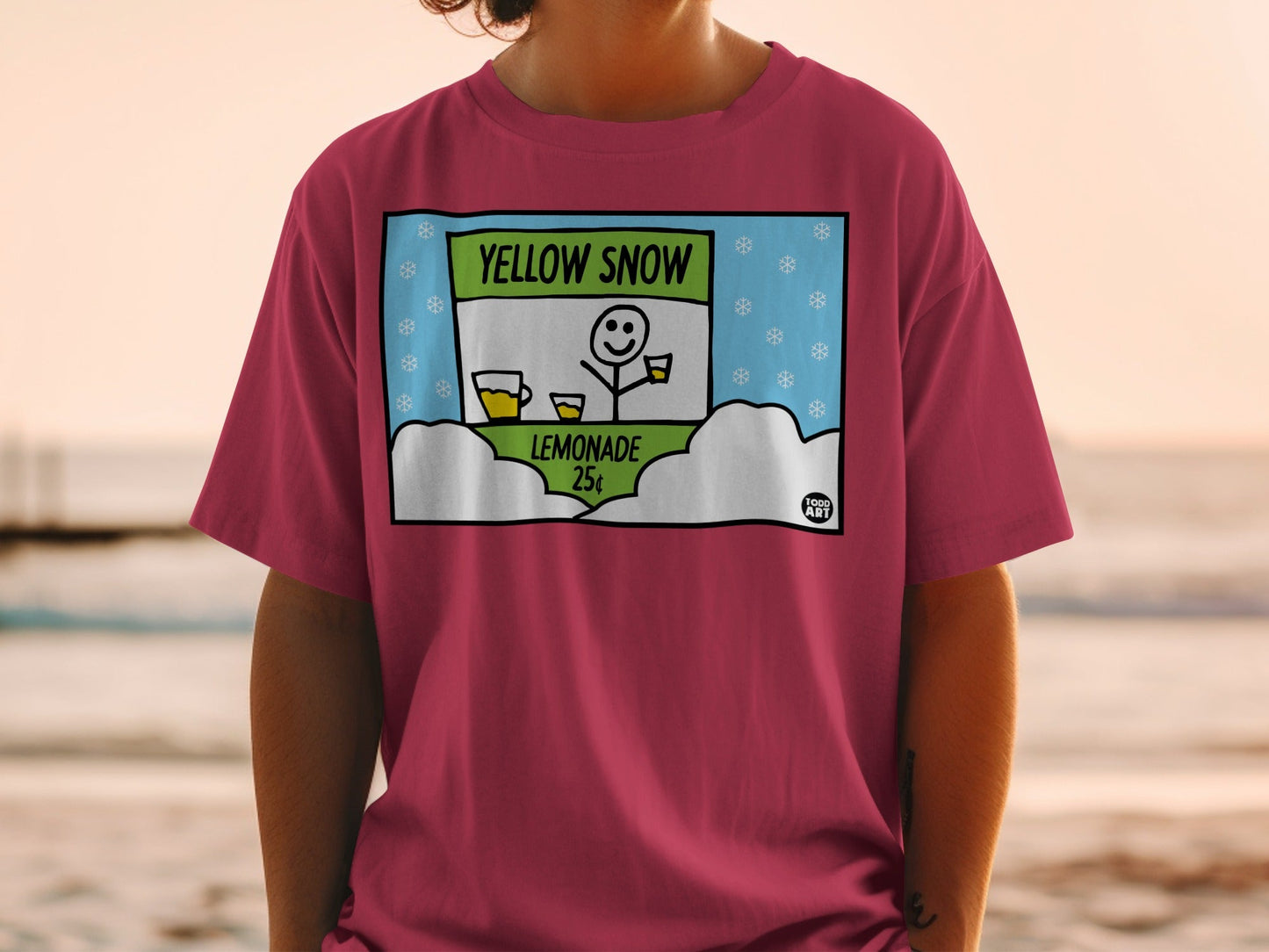 Yellow Snow Lemonade Cart Graphic T-Shirt