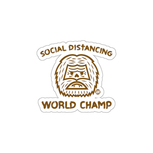 Social Distancing World Champ Sticker Quarantine Fun