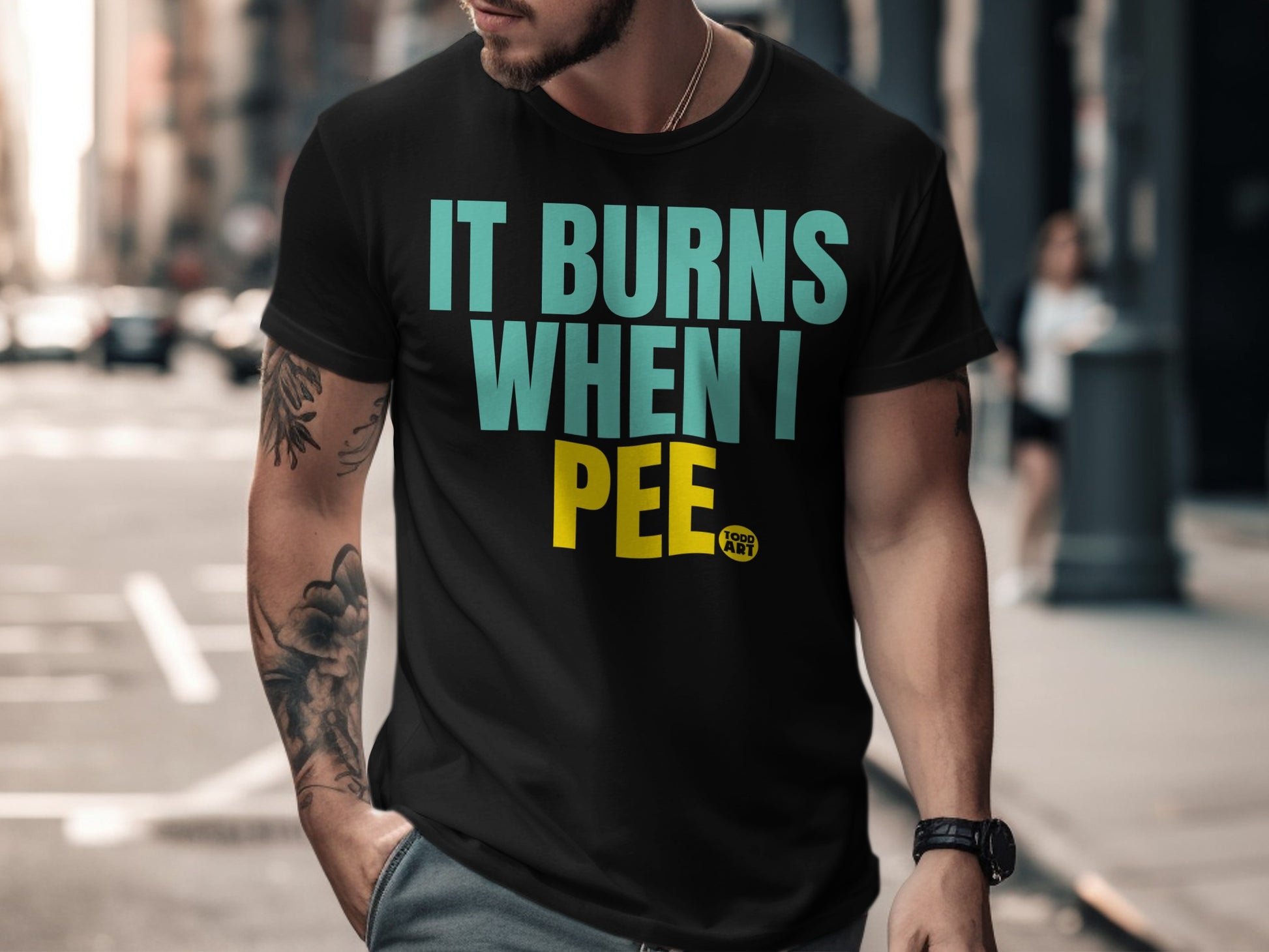 It Burns When I Pee Funny Graphic Tee Product