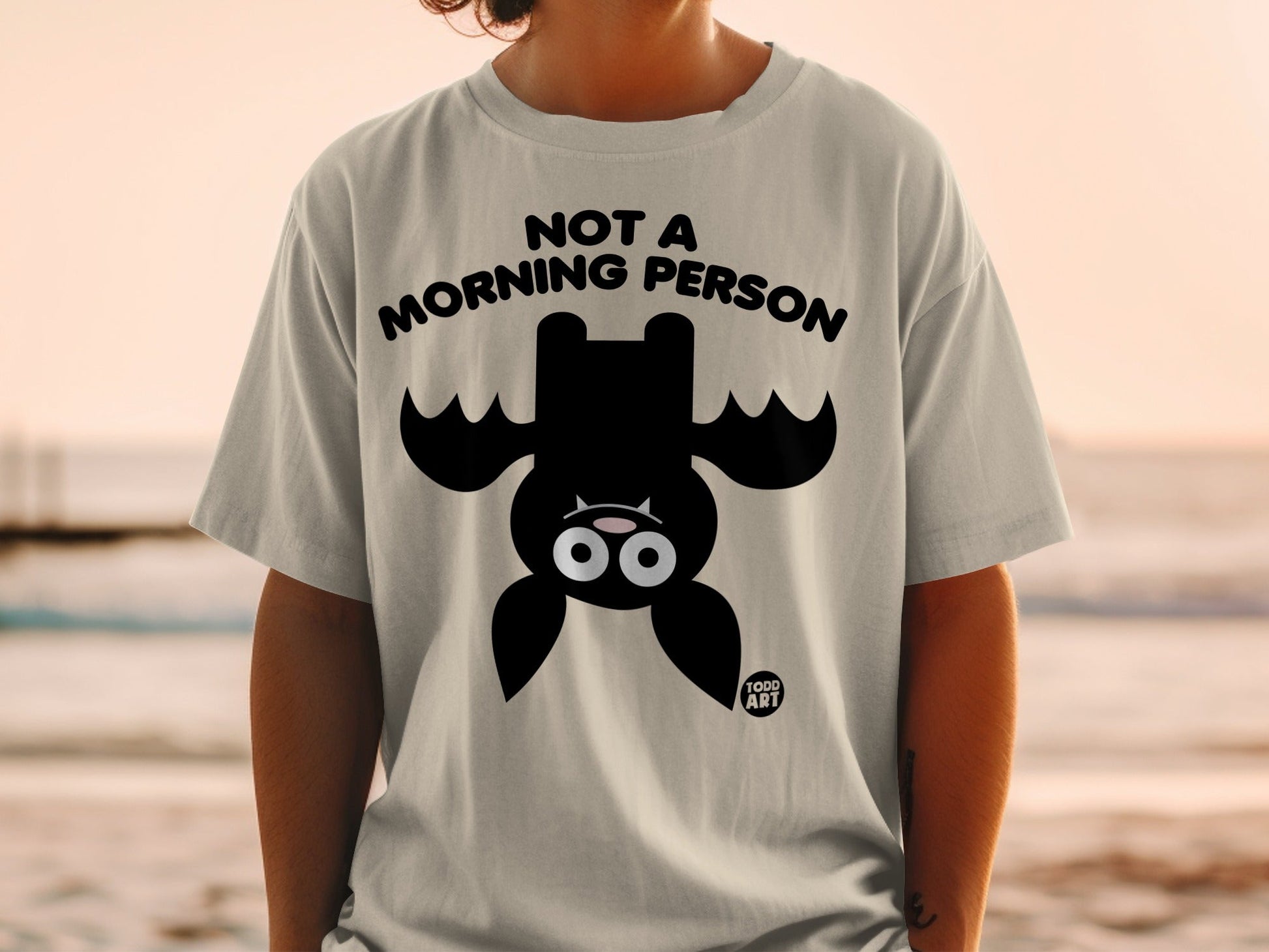 Not a Morning Person Funny Upside-Down Bat T-shirt