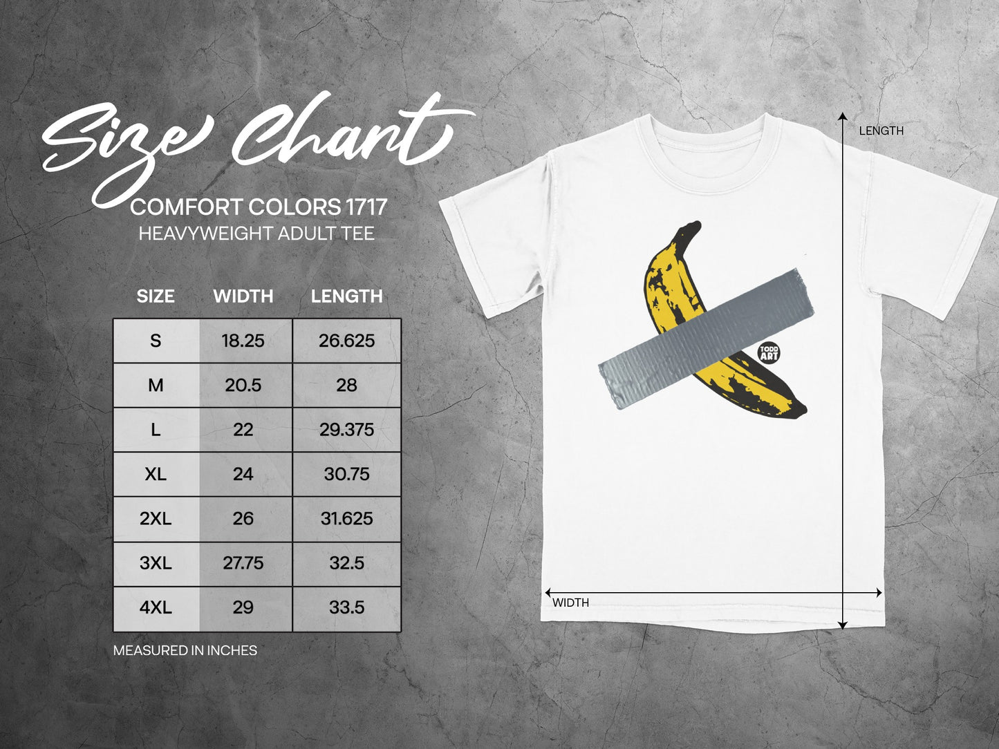COMFORT COLORS 1717 TODD ART Banana Taped Adult Tee product type