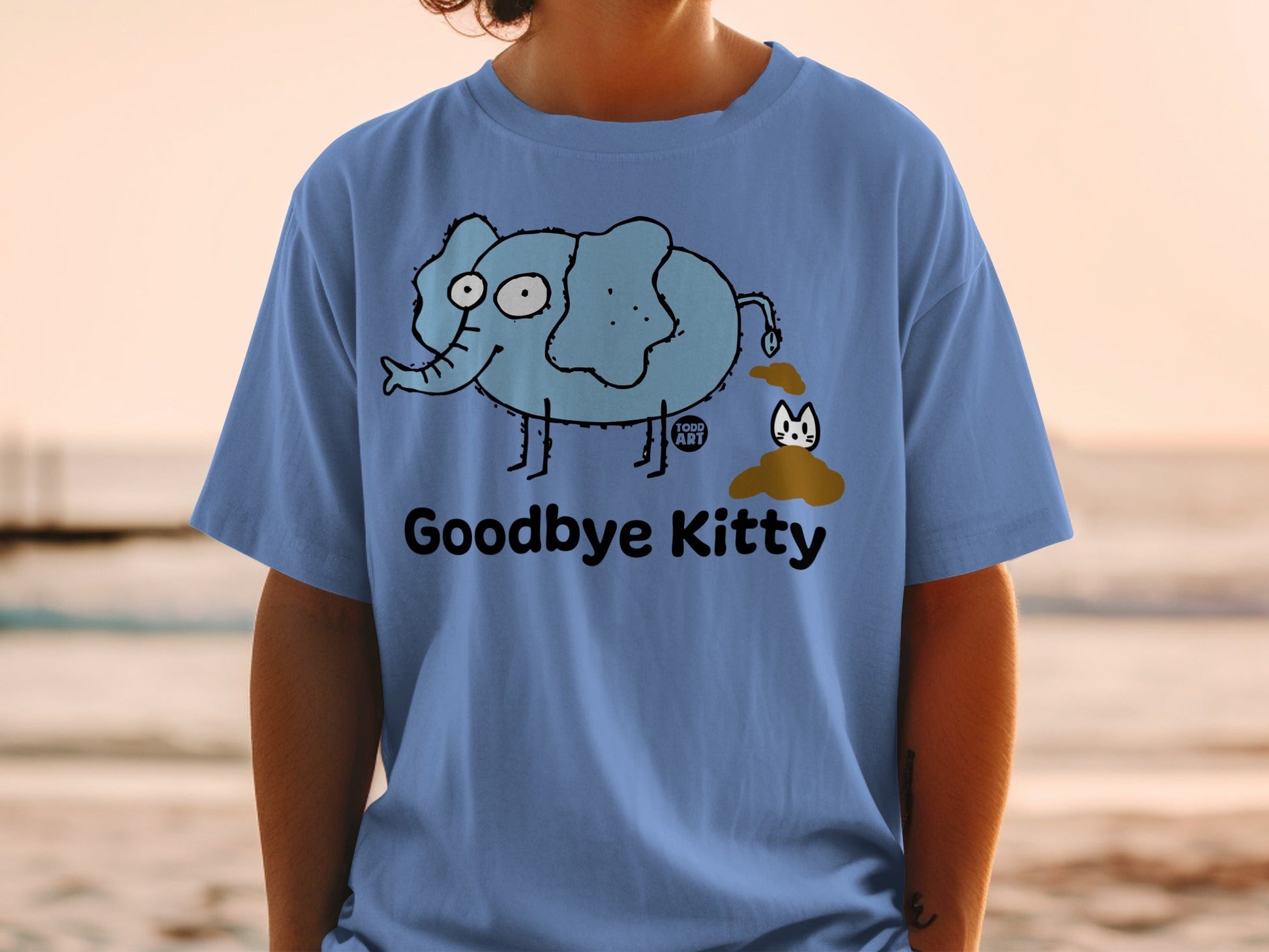 Funny Goodbye Kitty Elephant T-Shirt for Humor Enthusiasts