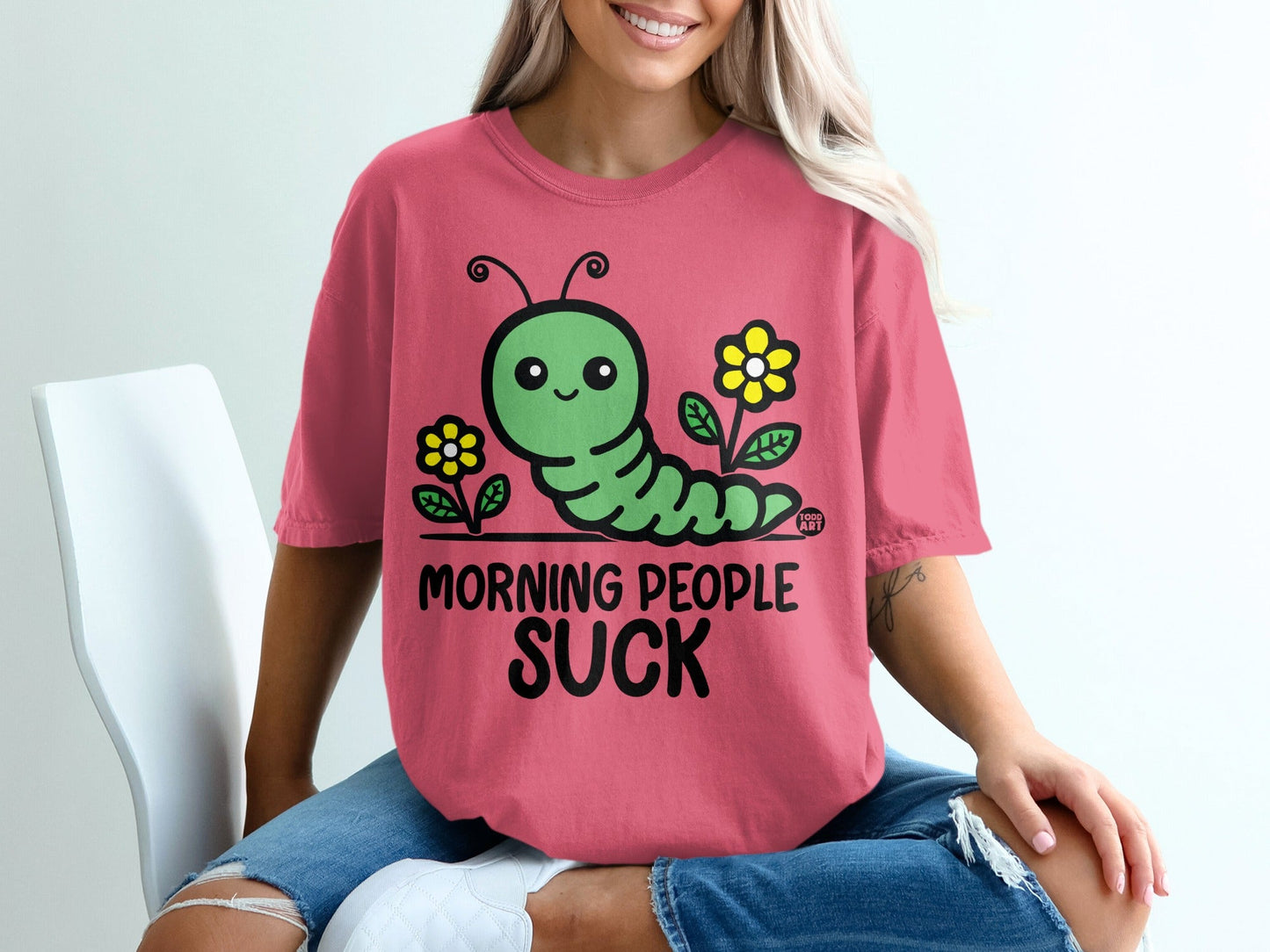 Morning People Suck Graphic Tee Shirt for Adults