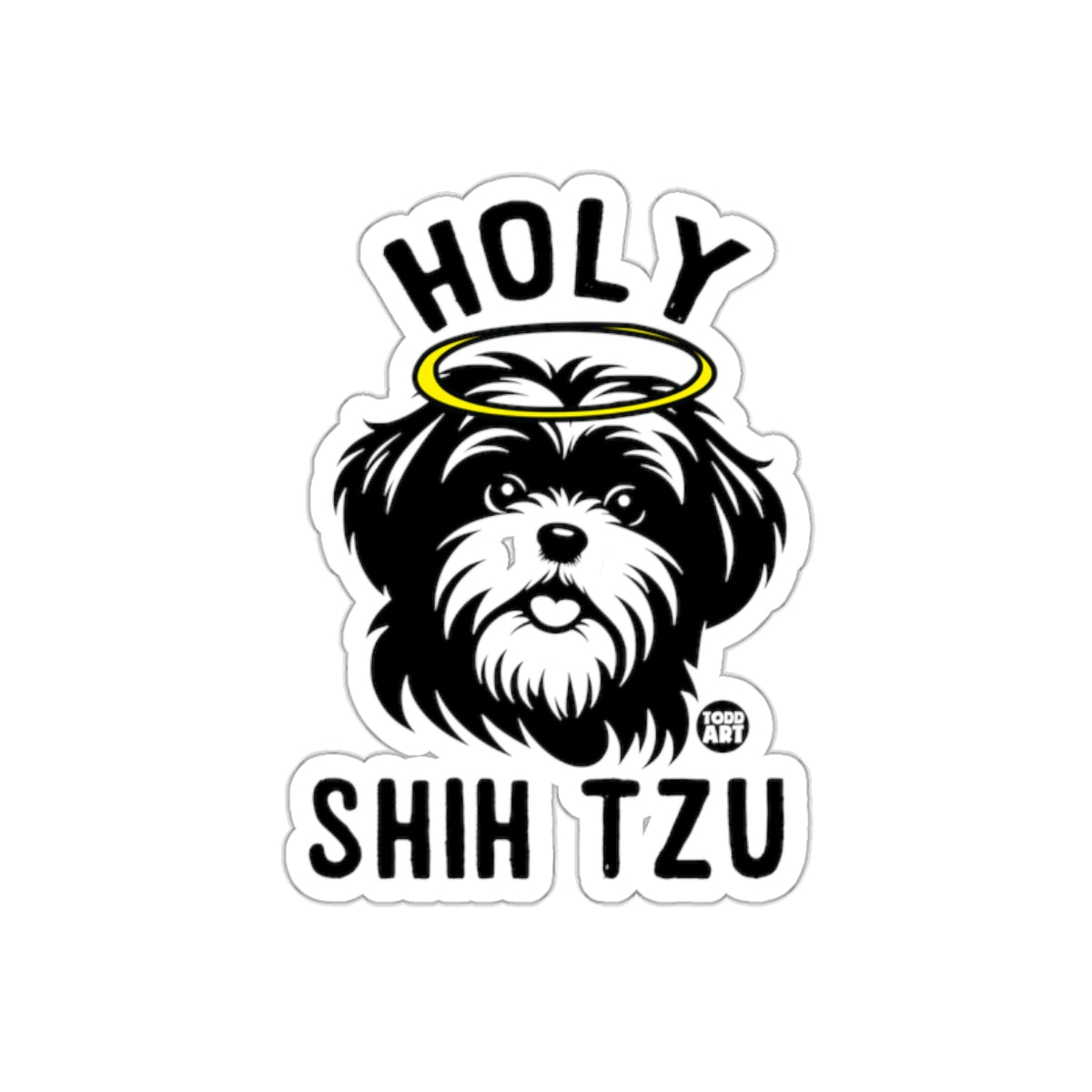 Holy Shih Tzu Funny Cute Dog Art Sticker Product