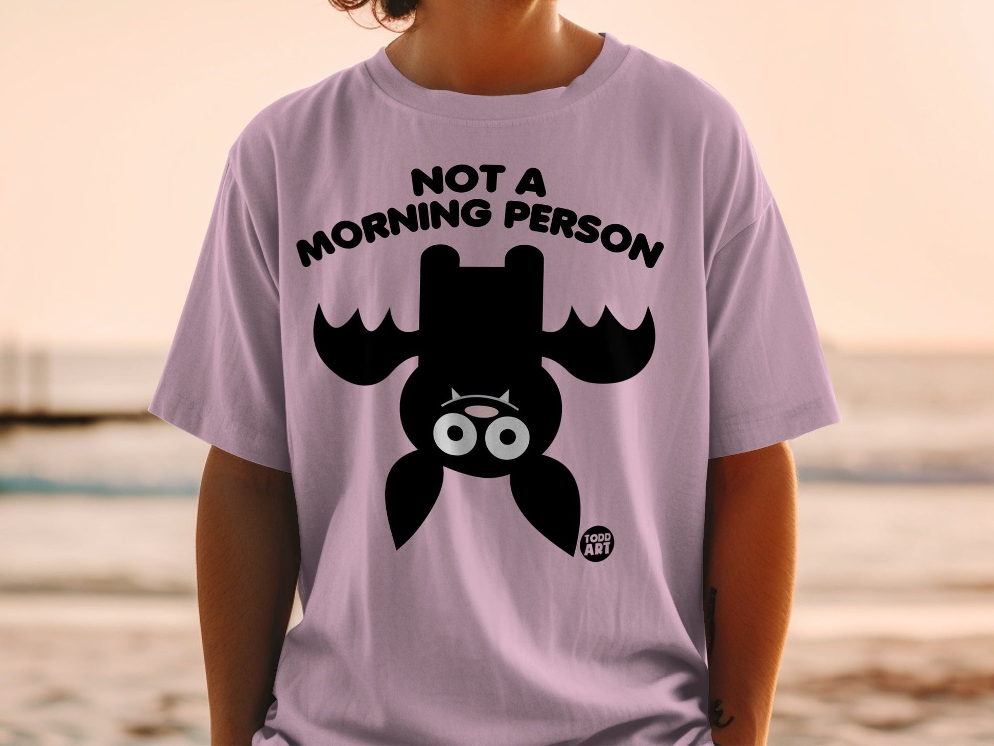 Not A Morning Person Funny Bat Graphic T-Shirt