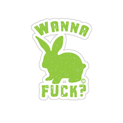 Wanna Fuck Green Rabbit Graphic Sticker