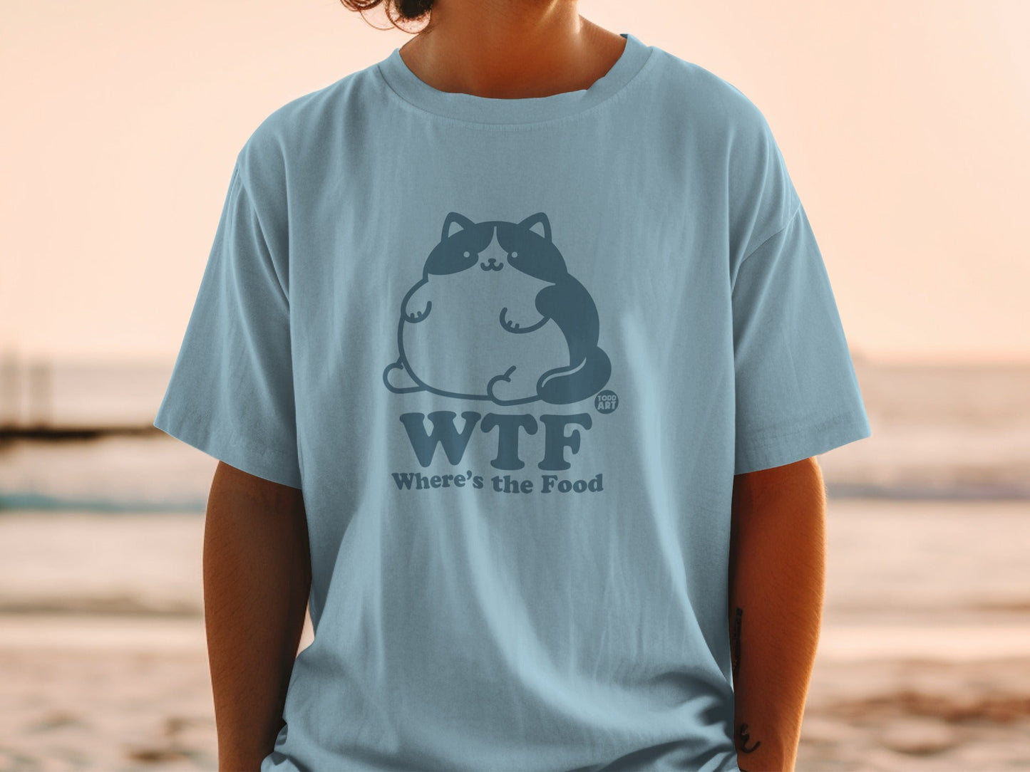 WTF Where's the Food Funny Cat Graphic T-Shirt
