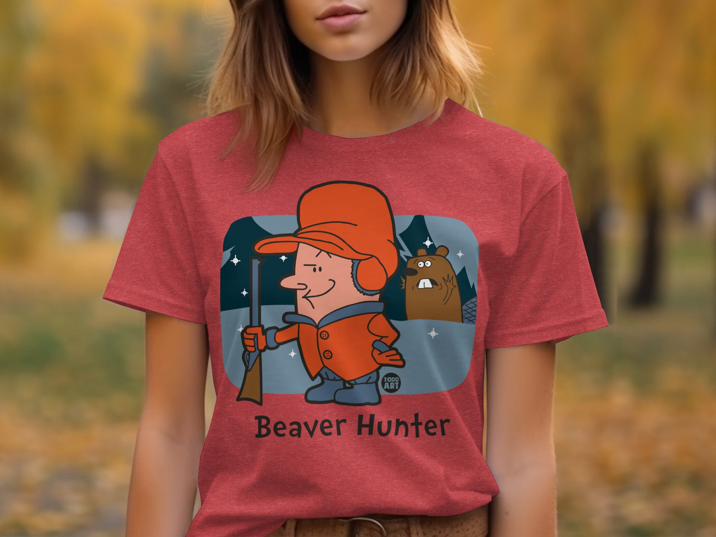 Beaver Hunter Graphic Tee Ideal for Outdoor Enthusiasts