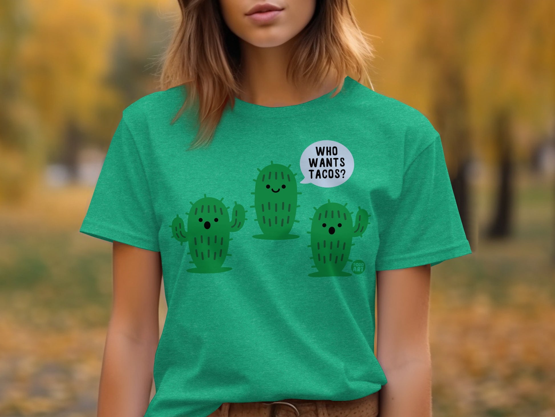 Cute Cactus Cartoon Saying Who Wants Tacos Shirt