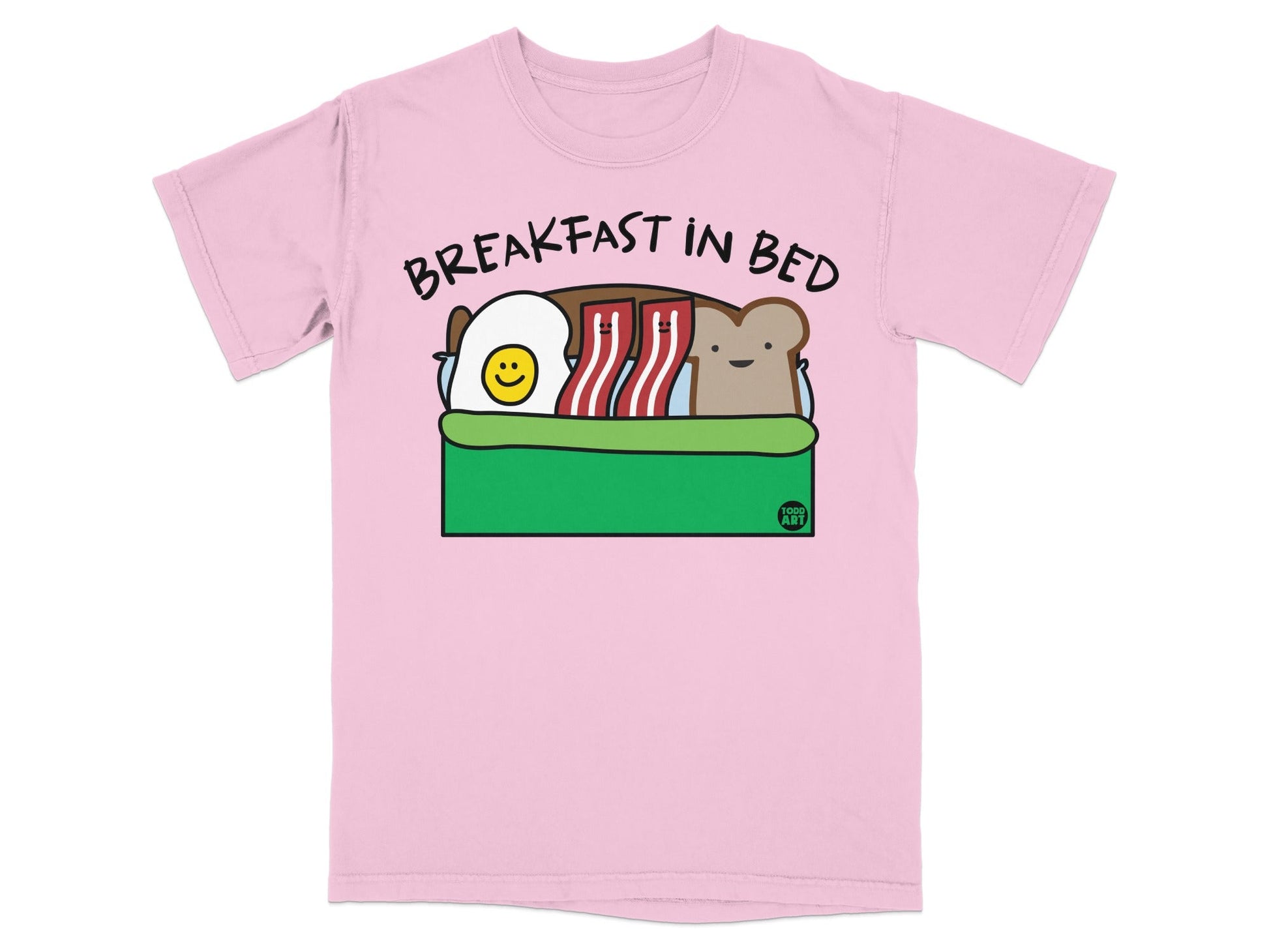 Breakfast In Bed Funny Graphic T-Shirt For All Ages