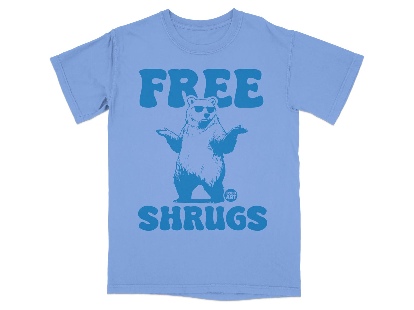 Free Shrugs Graphic Bear T-Shirt for Casual Style