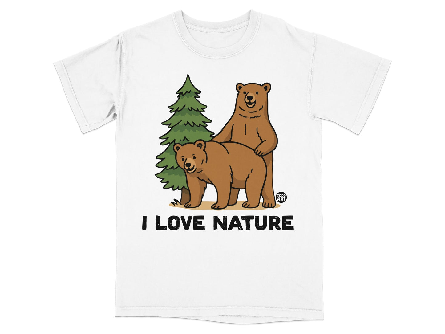 I Love Nature Bears and Tree Graphic T-Shirt