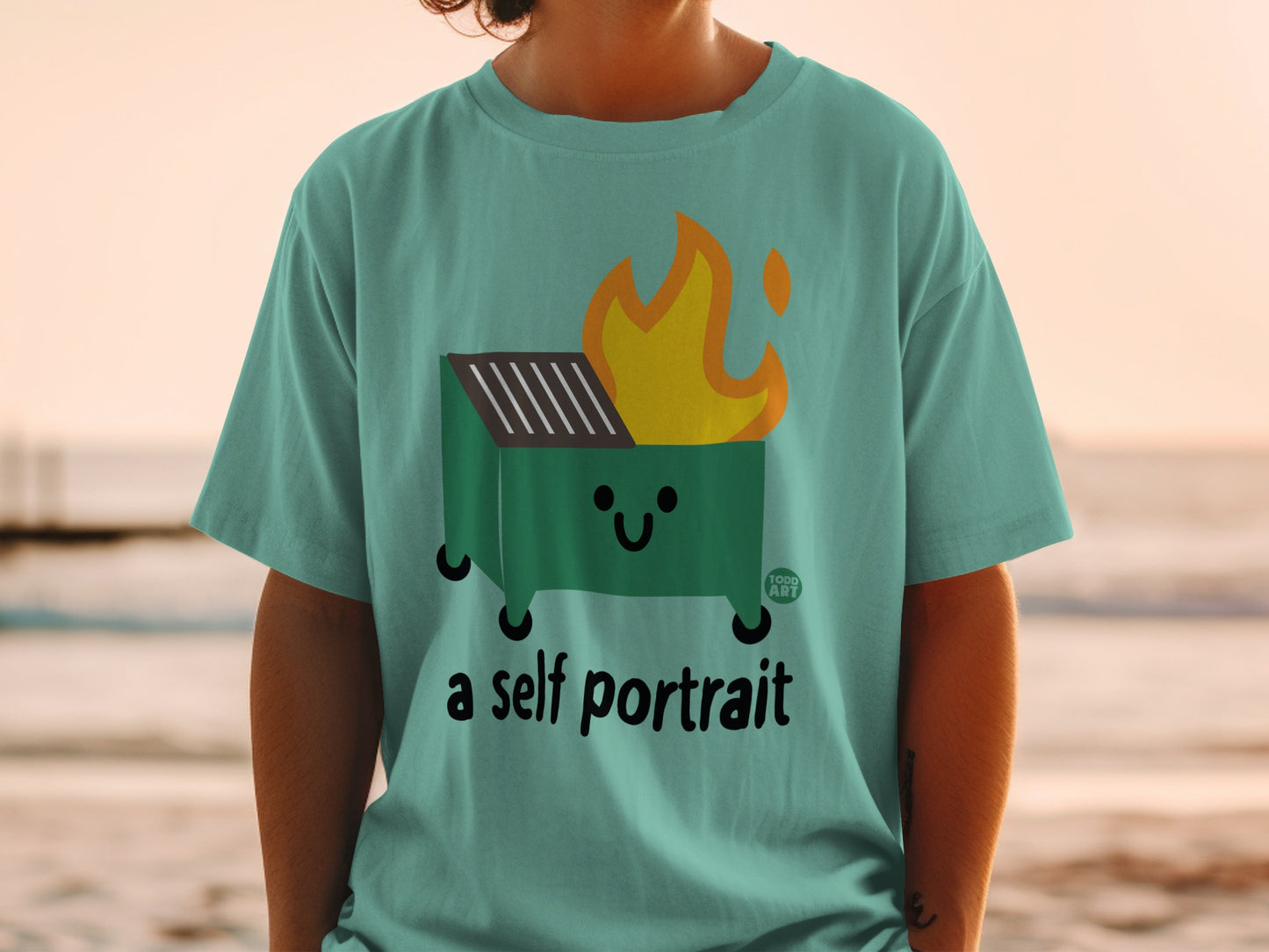 Smiley Dumpster Fire A Self Portrait TODD ART product type