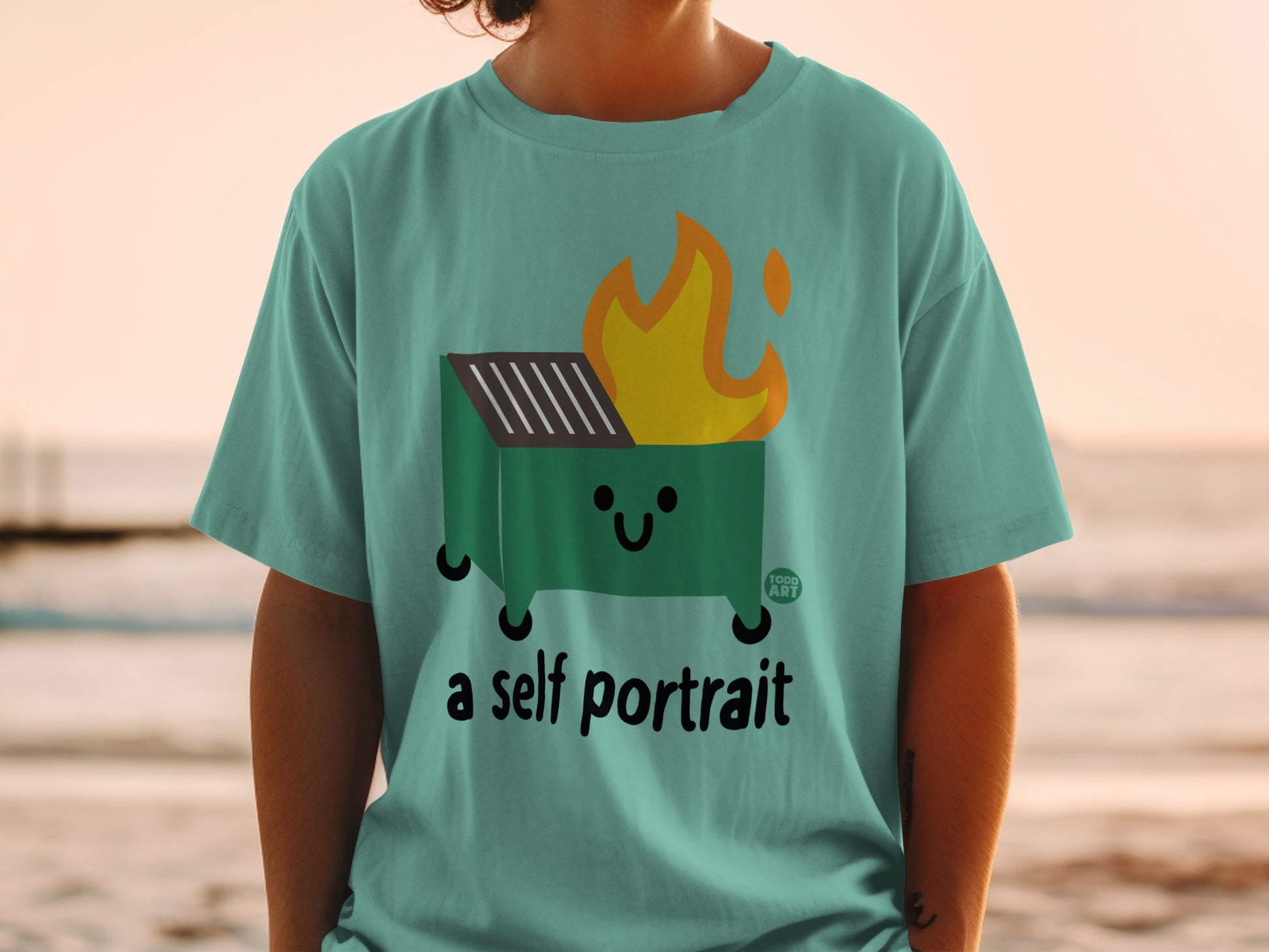 Smiley Dumpster Fire A Self Portrait TODD ART product type