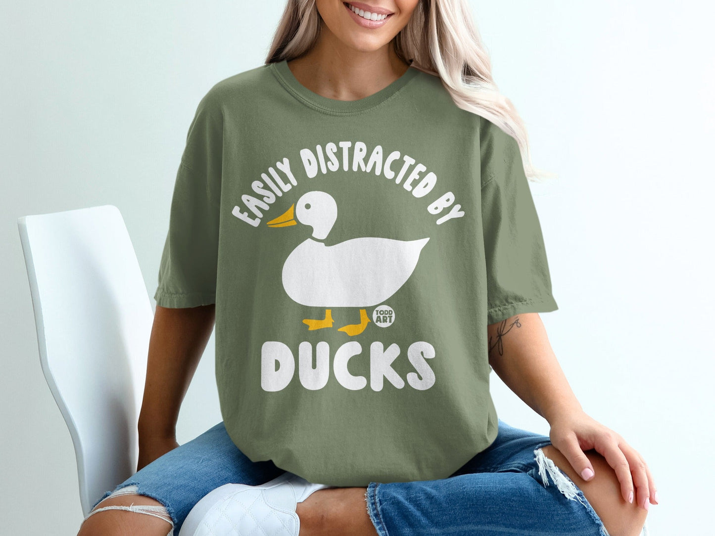Easily Distracted By Ducks Cute Graphic Tee