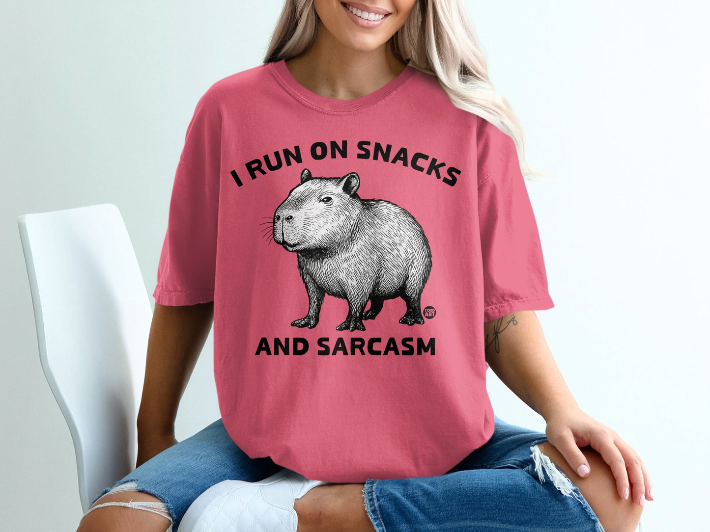 I Run On Snacks And Sarcasm Capybara T-Shirt