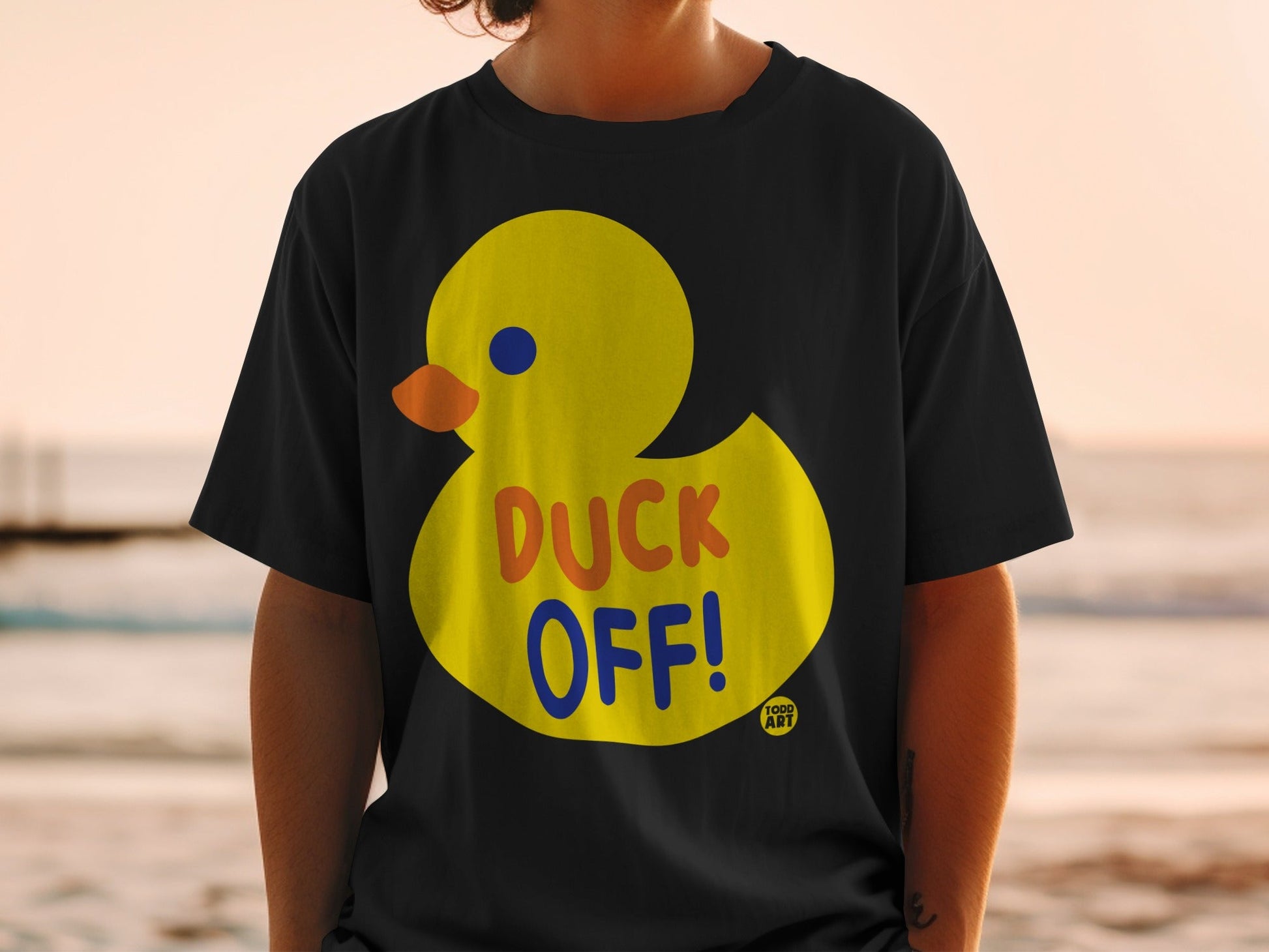 Funny Yellow Duck Off T-Shirt with Bold Graphic