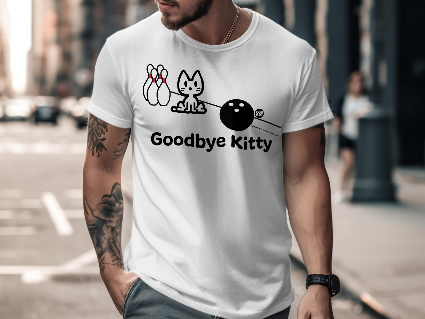 Goodbye Kitty Bowling Graphic T- shirt