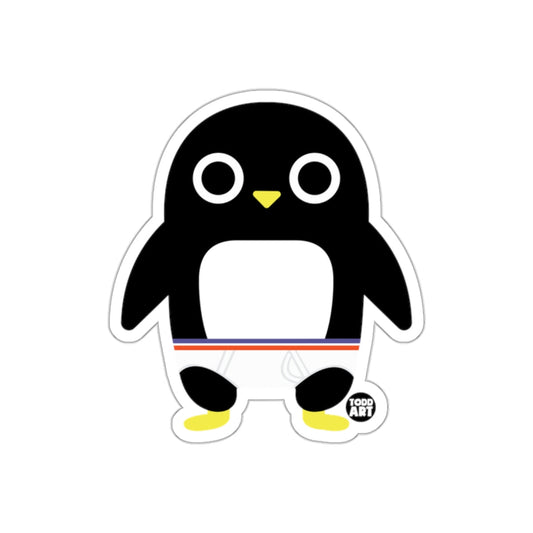 Cute Cartoon Penguin Character Art Sticker