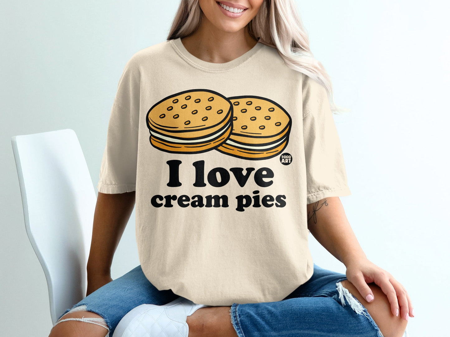 I Love Cream Pies Graphic T-shirt for Casual Wear