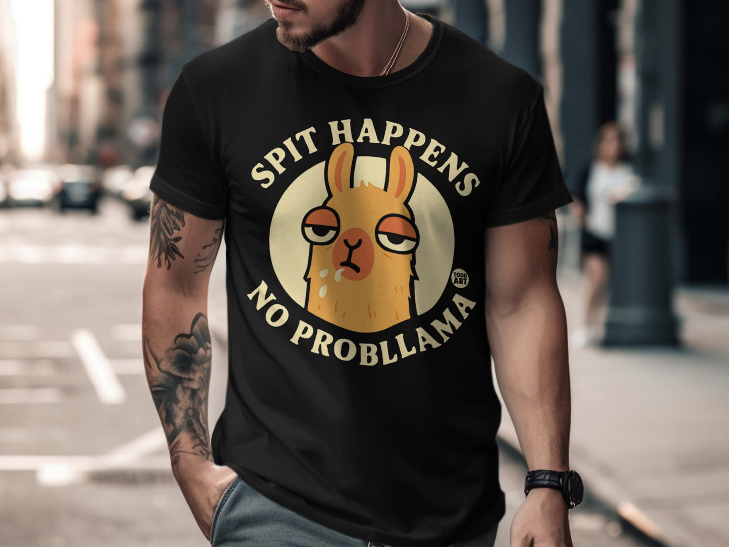 Spit Happens No Probllama Graphic T-Shirt