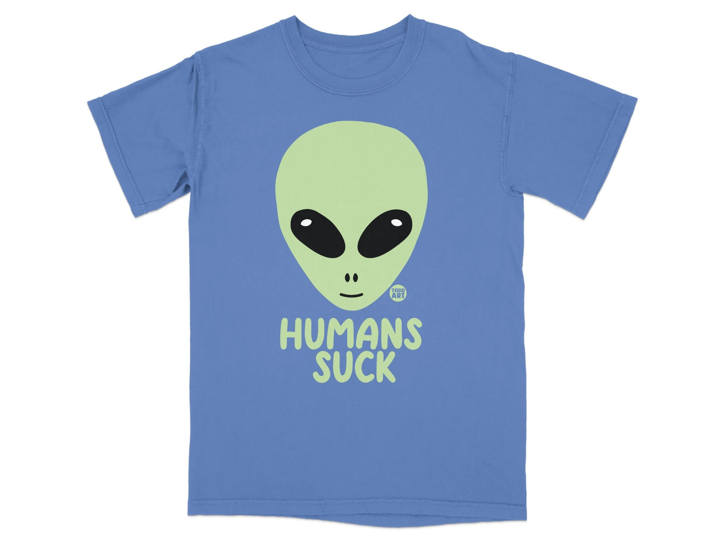Humans Suck Alien Graphic Tee Shirt