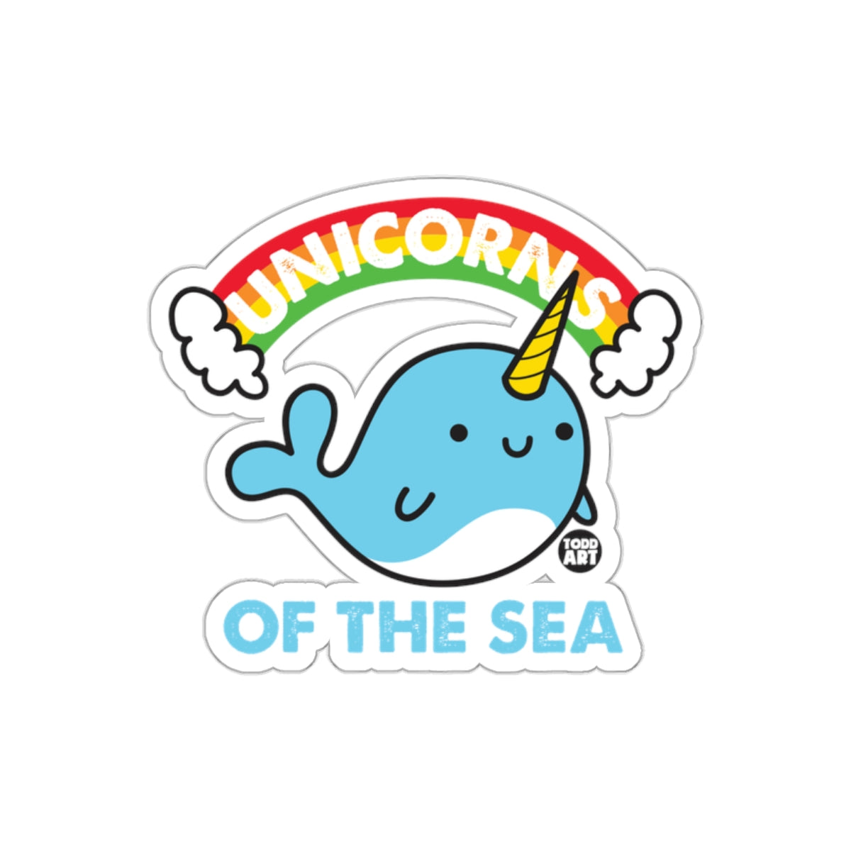 Cute Narwhal Unicorns of the Sea Sticker for Kids