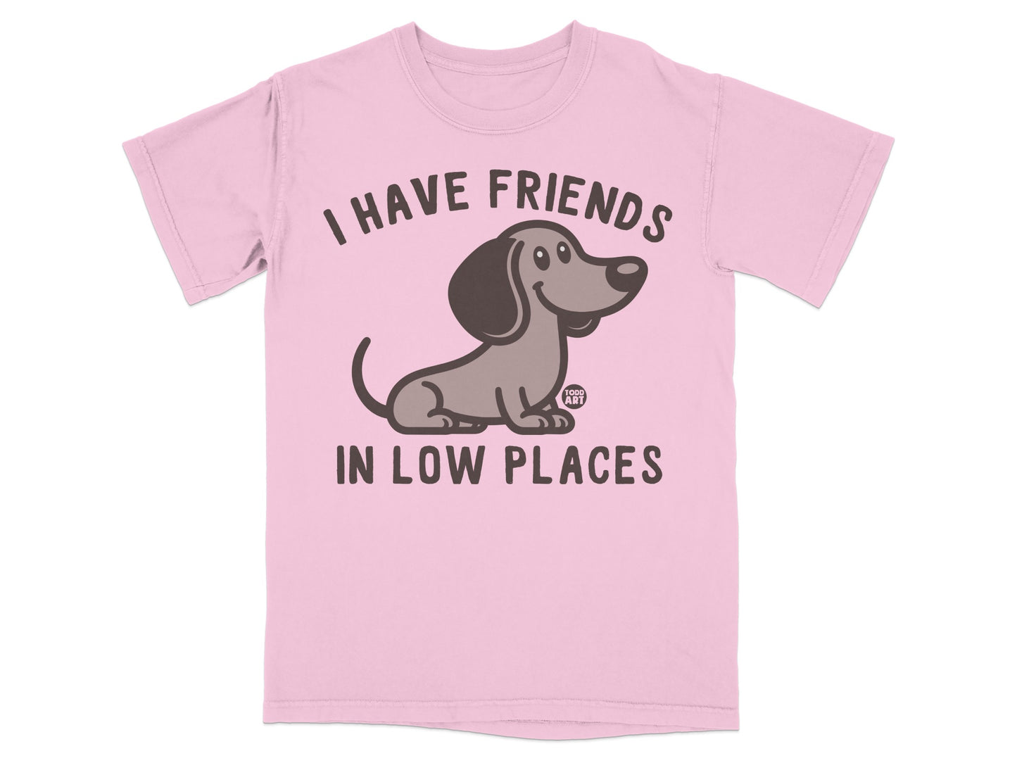 I Have Friends In Low Places Pink Cartoon Dog Shirt