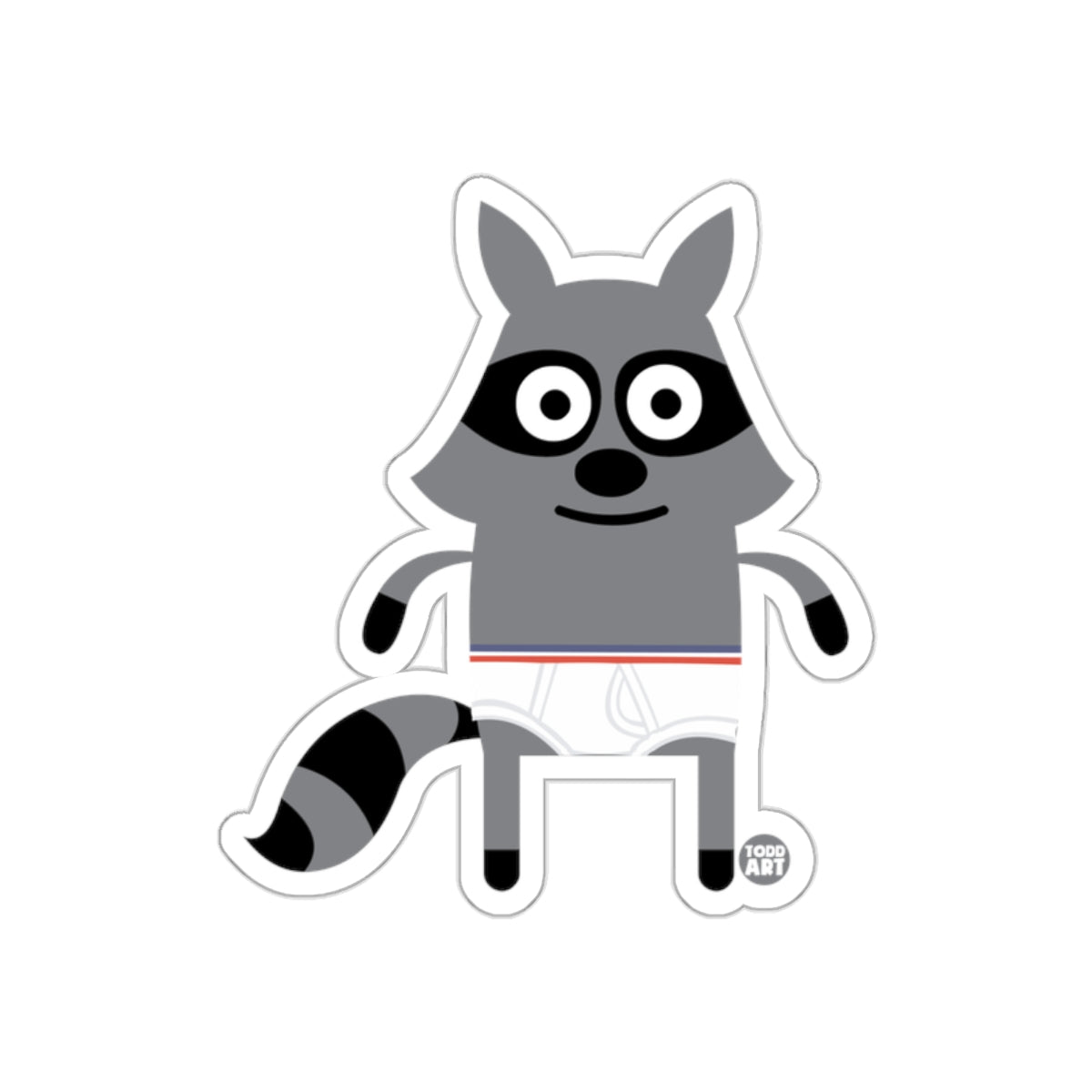 Cartoon Raccoon Character Sticker Art Product