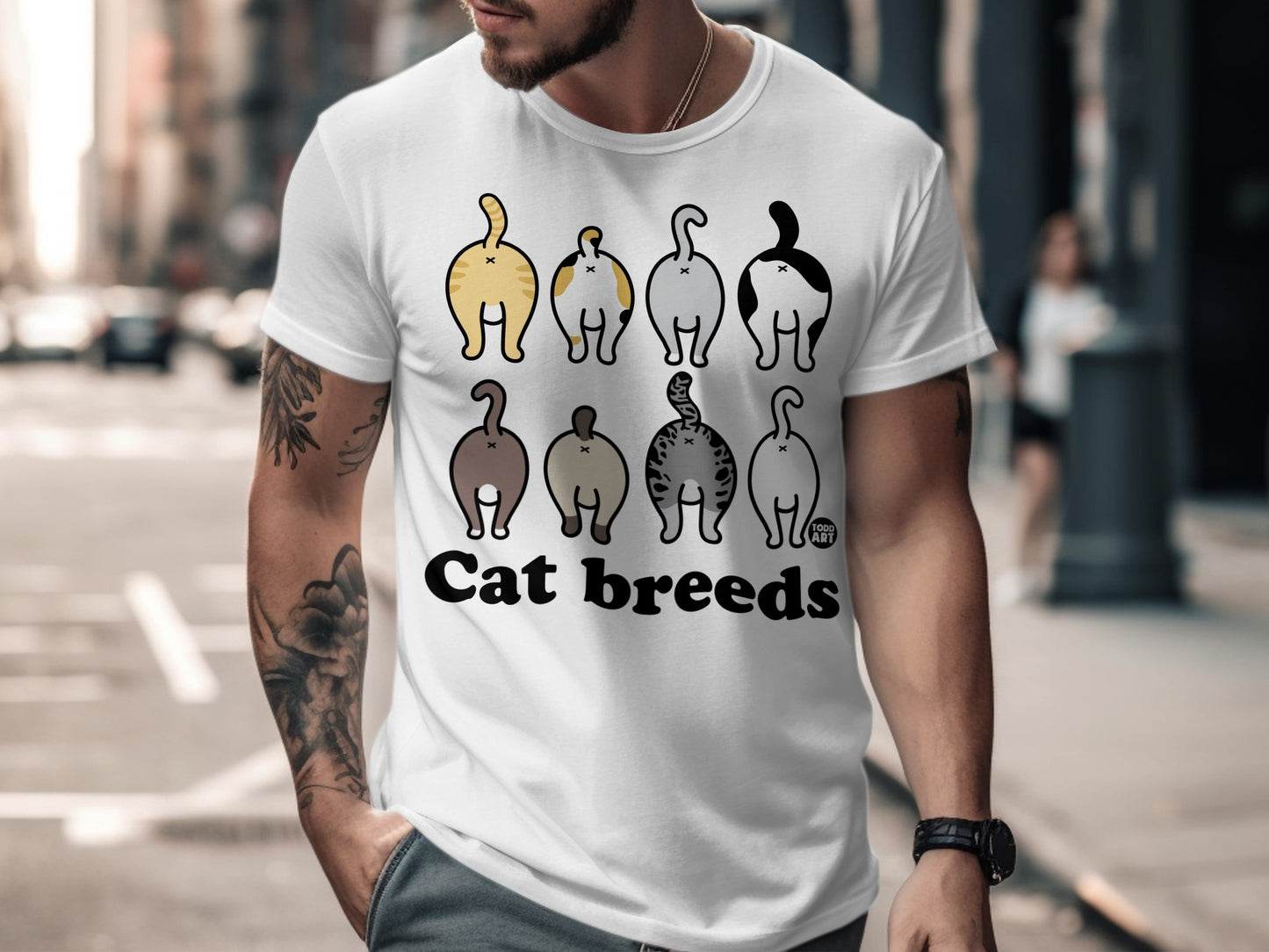 Funny Cat Breeds Design T-Shirt for Cat Lovers