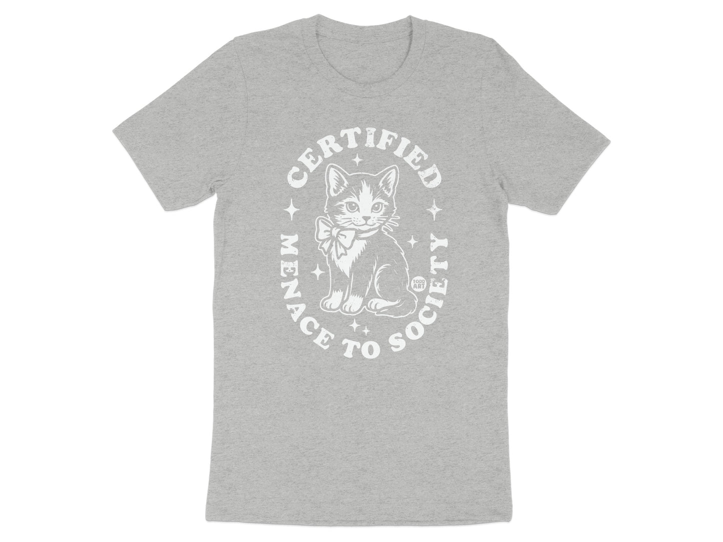 Certified Menace To Society Funny Cat Graphic T-shirt