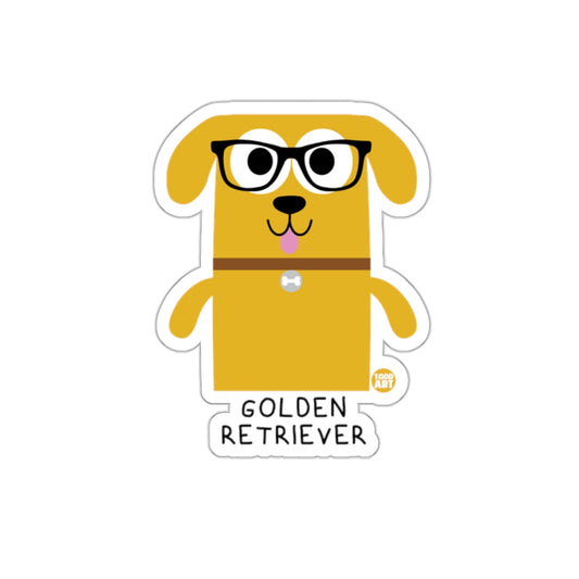 Cute Golden Retriever with Glasses Sticker Product
