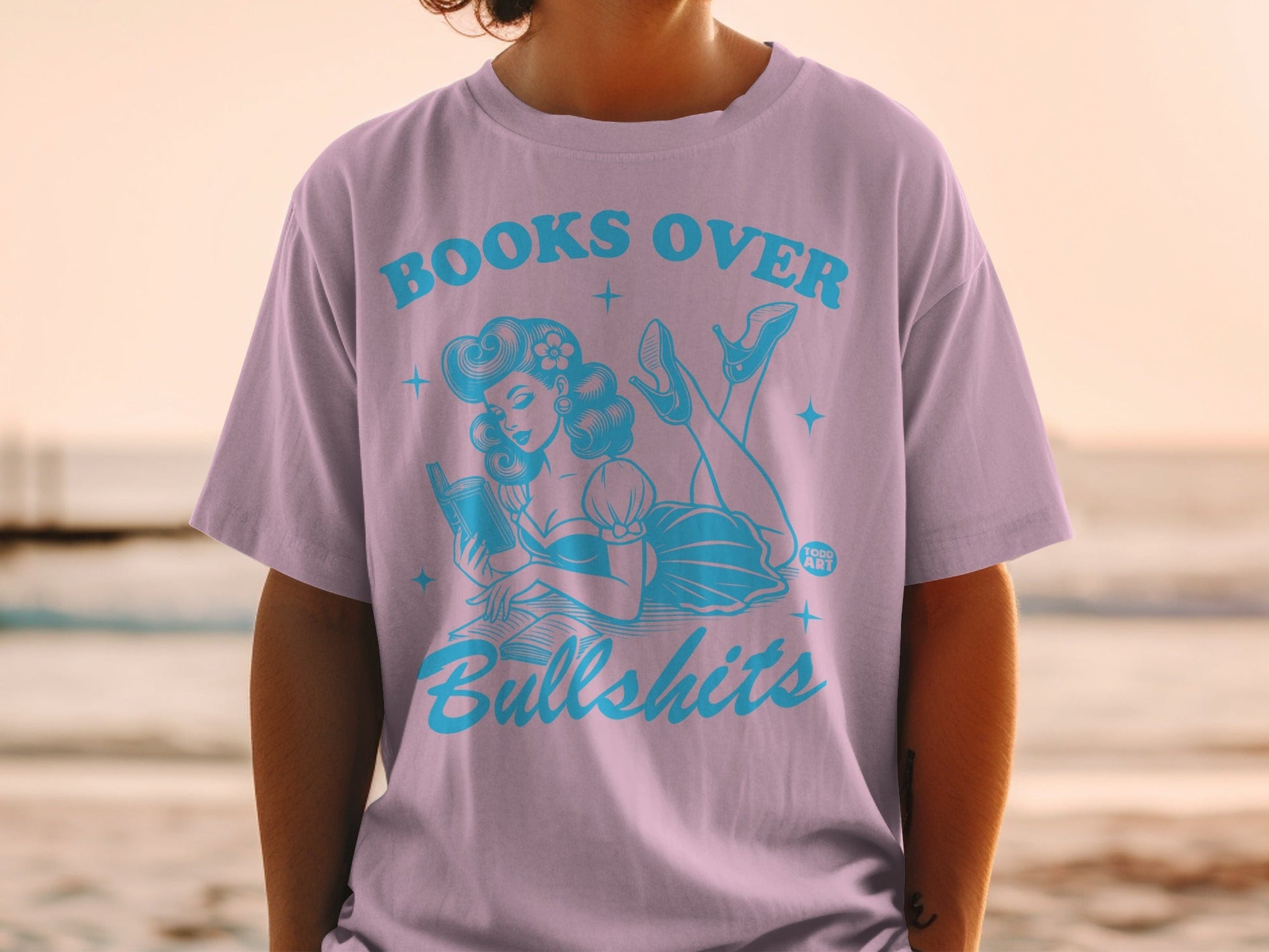 Books Over Bullshits Graphic Tee Retro Style Shirt