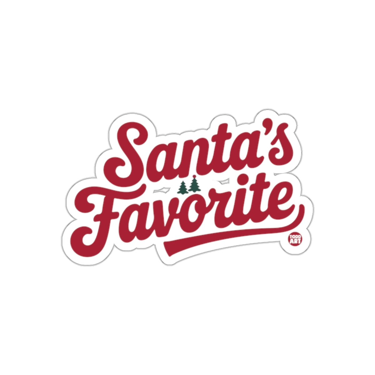 Santa's Favorite Christmas Holiday Sticker Decor