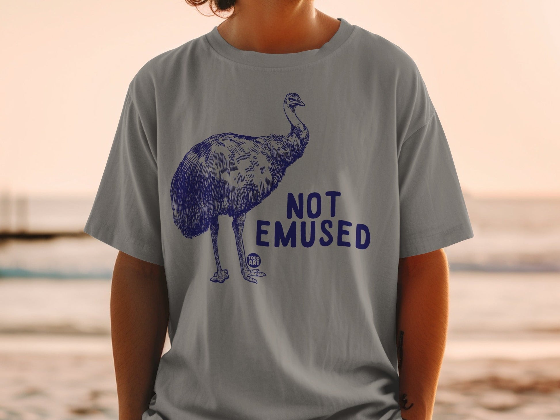 Not Emused Graphic T-Shirt with Emu Design Fun Product