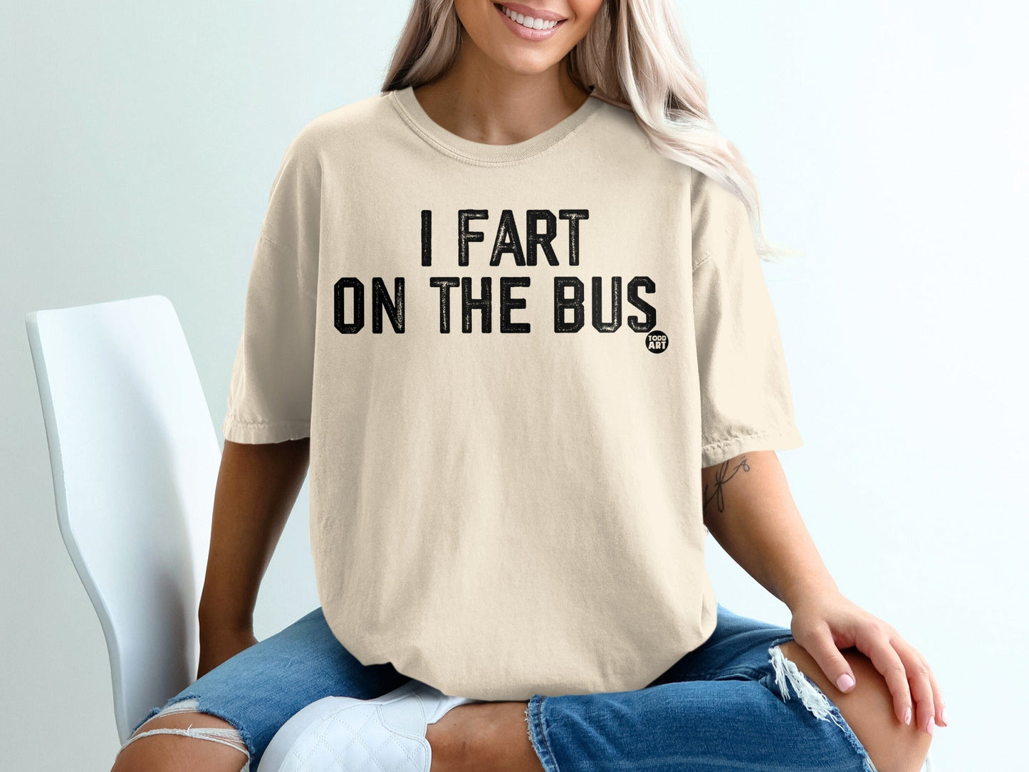 I Fart On The Bus Funny Graphic Tee Shirt