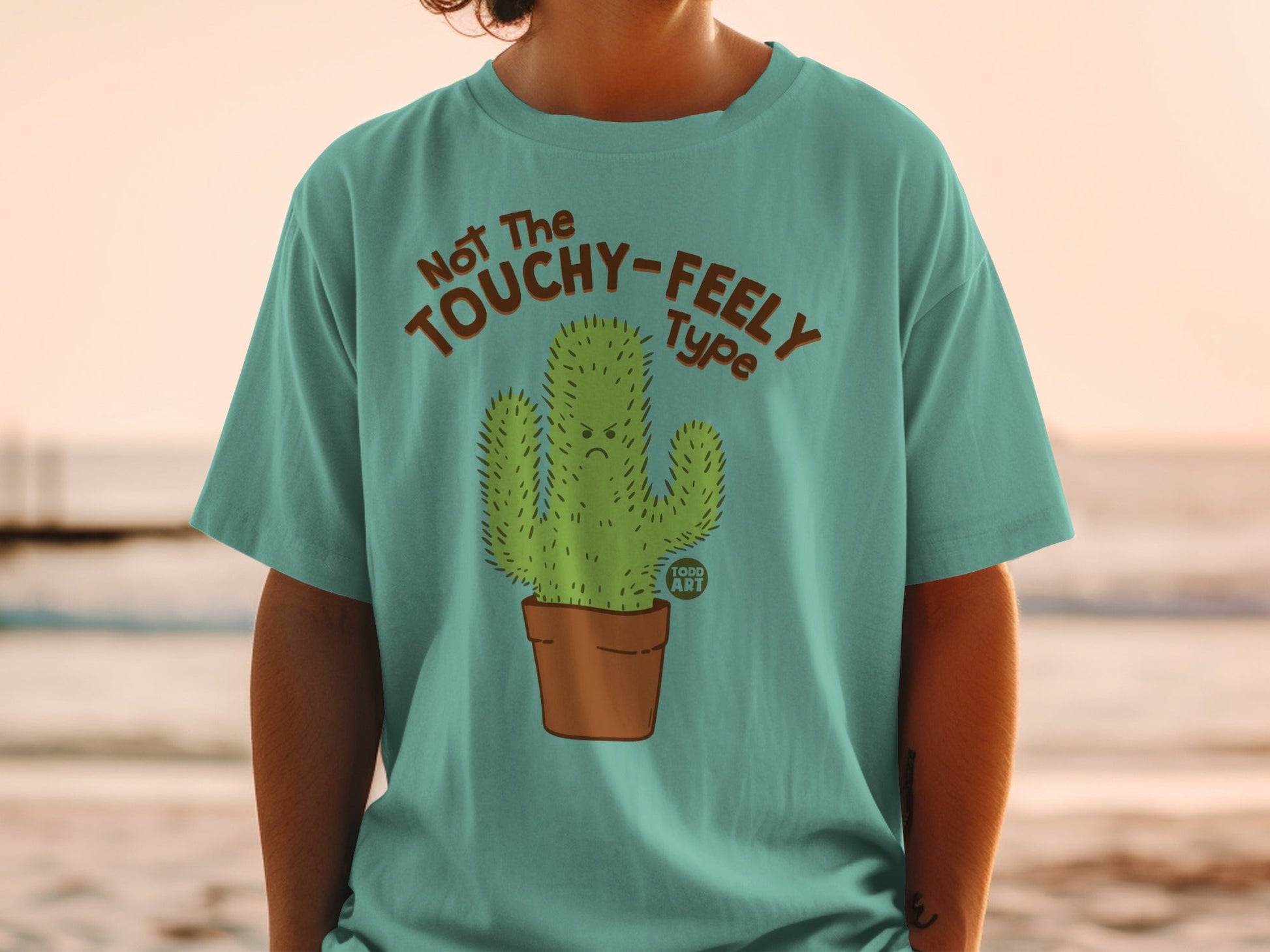 Not The Touchy-Feely Type Cactus Graphic T-Shirt