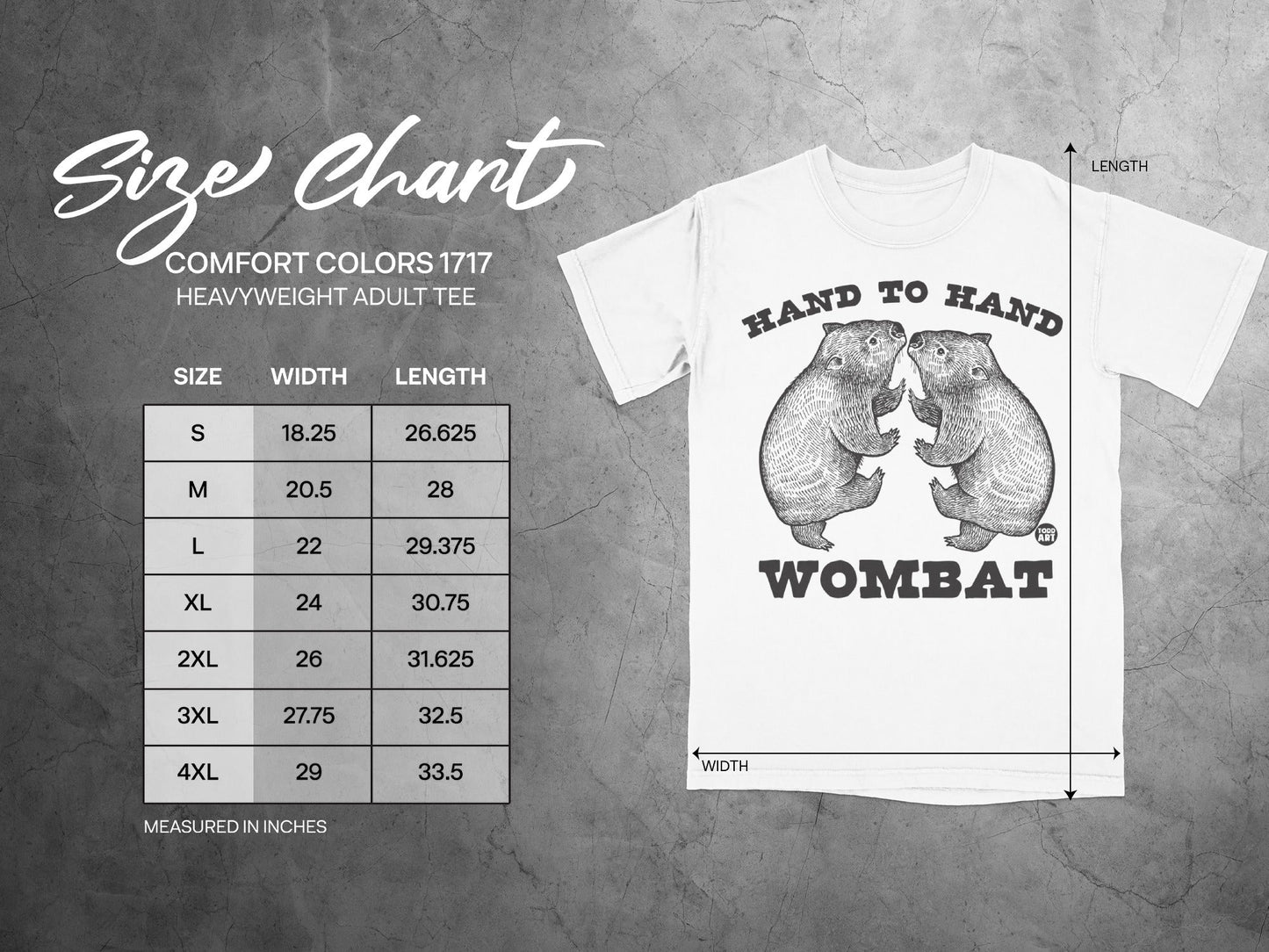Hand to Hand Wombat Heavyweight Adult Tee