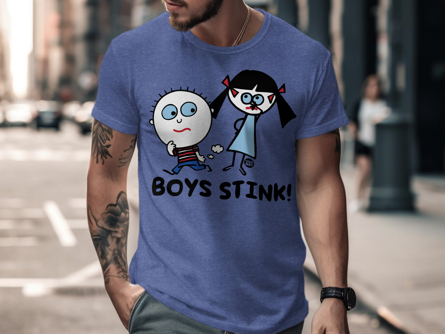 Boys Stink Funny Cartoon Graphic T-Shirt