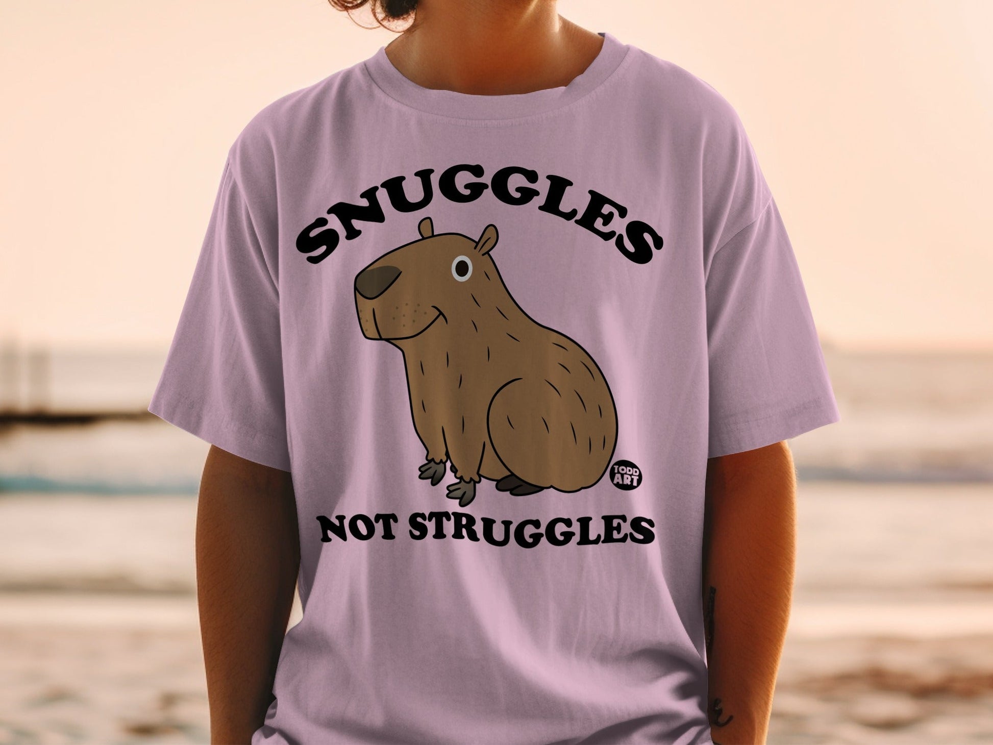 Snuggles Not Struggles Capybara Artwork Shirt
